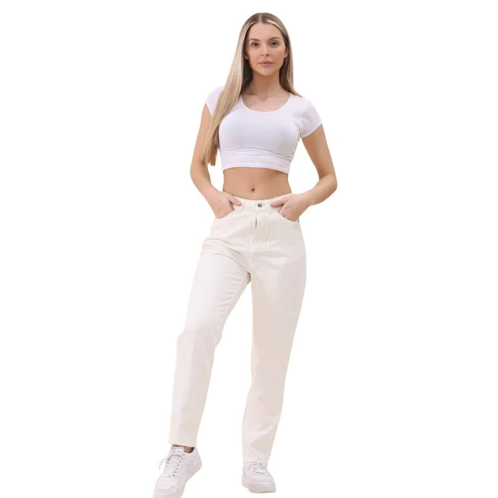 NWT Raw Hem Off White Jeans - Picture 3 of 6